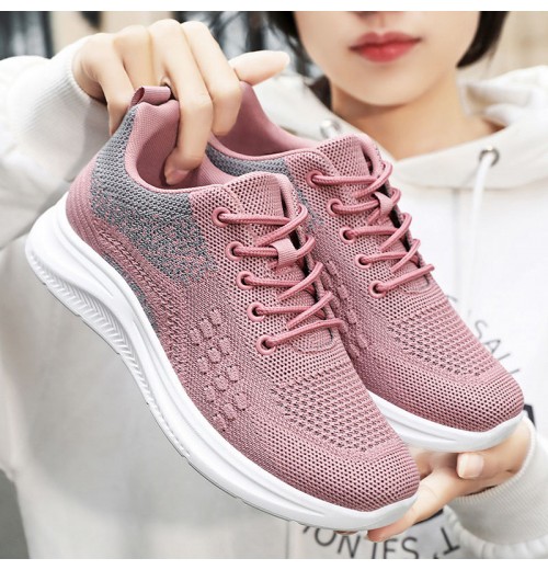 36-41 women's shoes fly woven mesh lightweight breathable mesh shoes wholesale running casual women's shoes